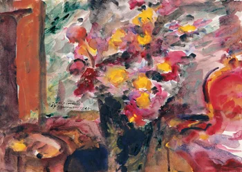 Blumenvase auf einem Tisch, 1922